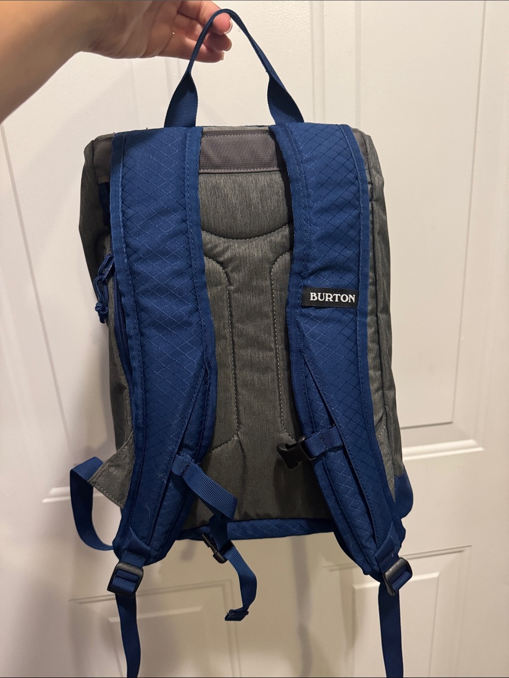 Burton Gray and Blue Men’s Backpack with Padded Straps